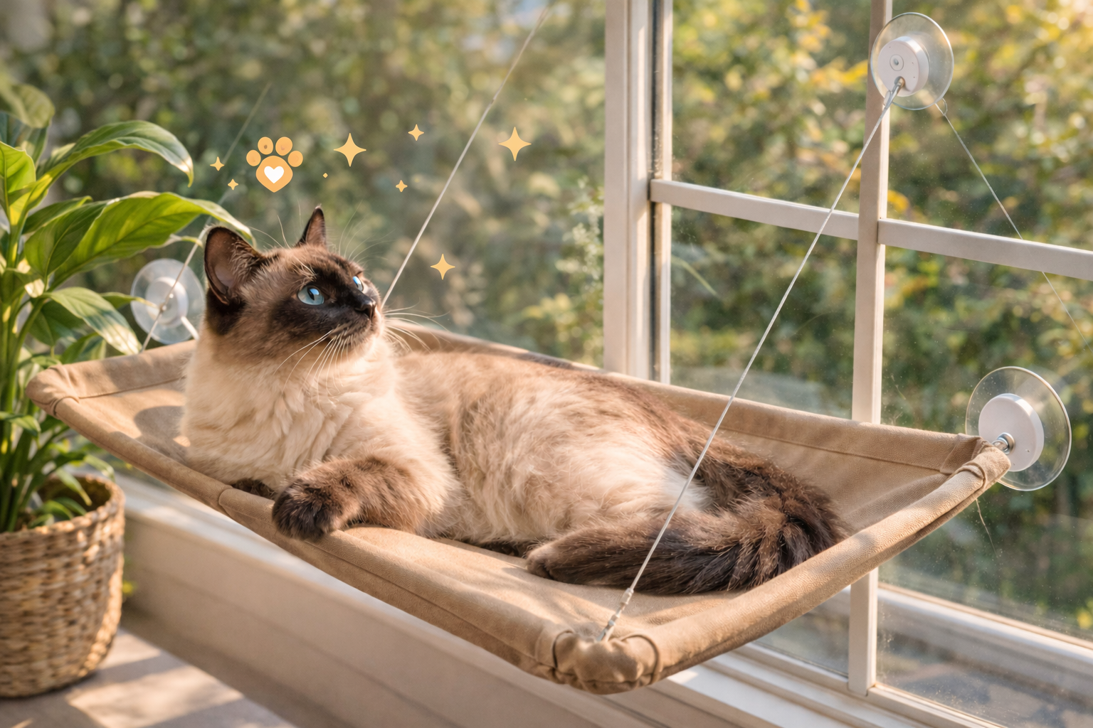 Cama colgante gato pared hamaca