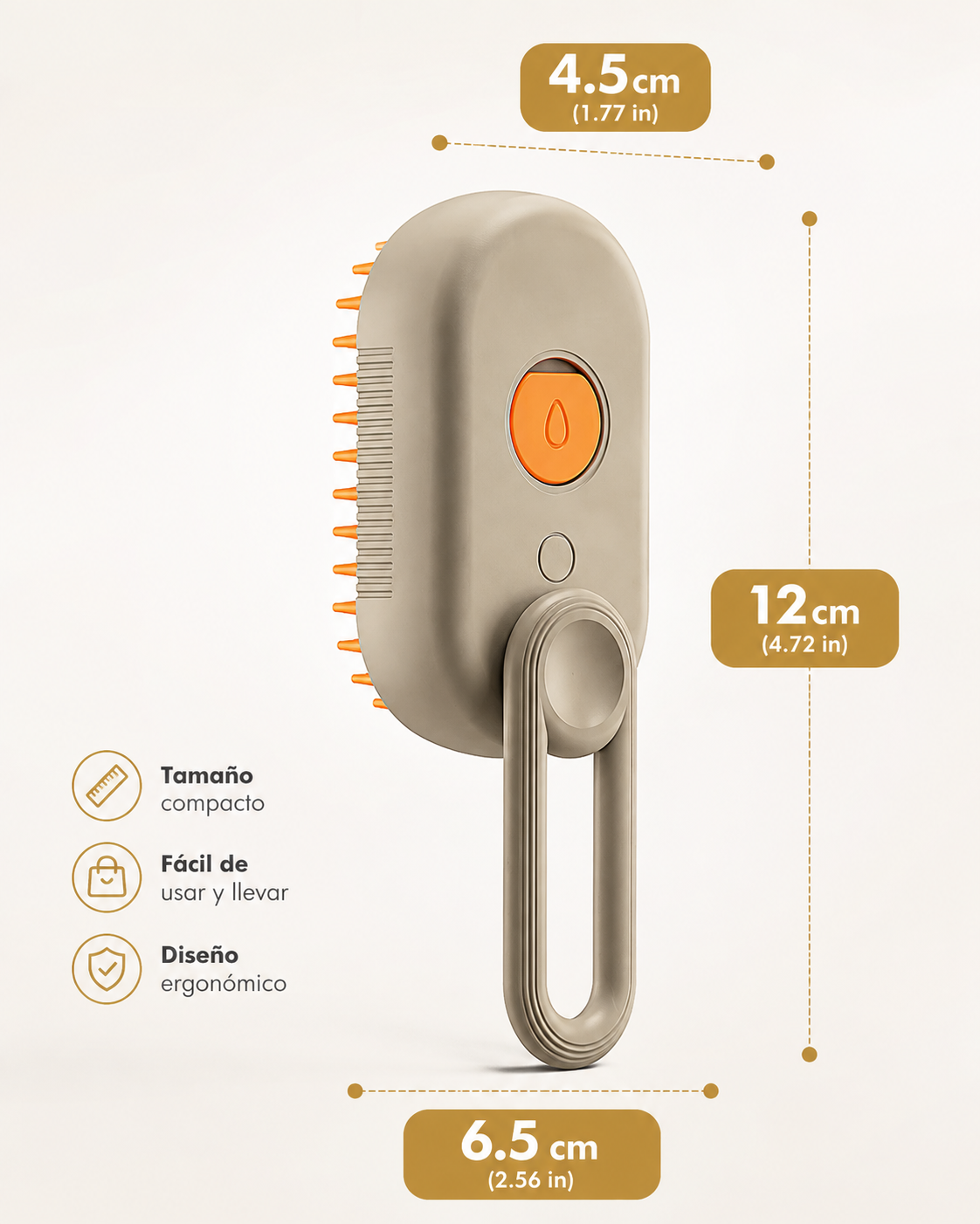 Cepillo Vapor 3 en 1 Perros Gatos Portát